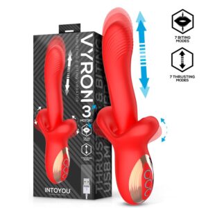VIBRADOR VYRON 3 com 3 motores, 7 modos de vibração e tração, design ergonômico, ideal para prazer i.
