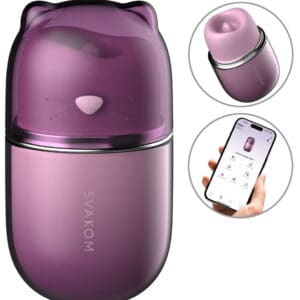 Vibrador Klitty em design de gato, controlável via smartphone, ideal para prazer e inovação.