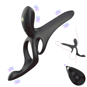 ANEL DE EREÇÃO VIBRATÓRIO COM ESTIMULADOR PERINEAL E ESTIMULAÇÃO CLITORIANA, BRINCADEIRA MASCULINA DO ESPACIAL B11