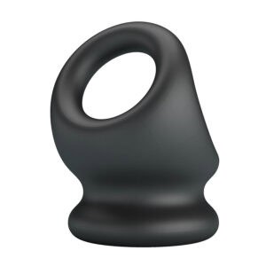 Anel de suporte para pênis e testículos, ideal para melhorar a performance e o prazer. Material conf.