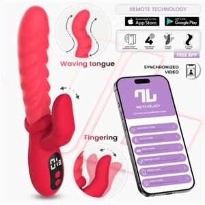 1 tingly vibrador con finger y movimiento waving con app