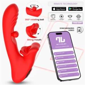 1 franky vibrador con biting y bola rotativa con app
