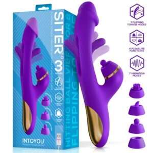 1 siter 20 vibrador con lengua flapping golpeteo y cabezales intercambiables