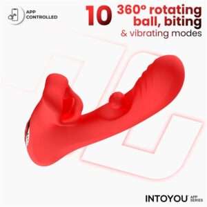 2 franky vibrador con biting y bola rotativa con app