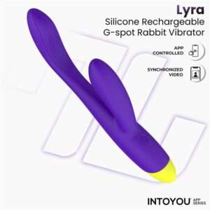 2 lyra g spot rabbit vibrator with app purple