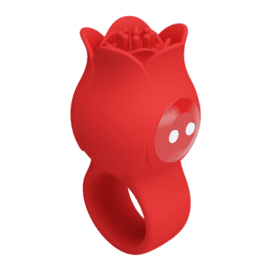 Pretty Love Jae – Vibrador de dedo em forma de rosa vermelho – vista 3