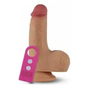 Dildo vibratório Lovetoy Gabe com ventosa e comando rosa